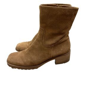 Women's Victoria Spenser "Jana" Camel Leather Suede Ankle Boots Sz 10